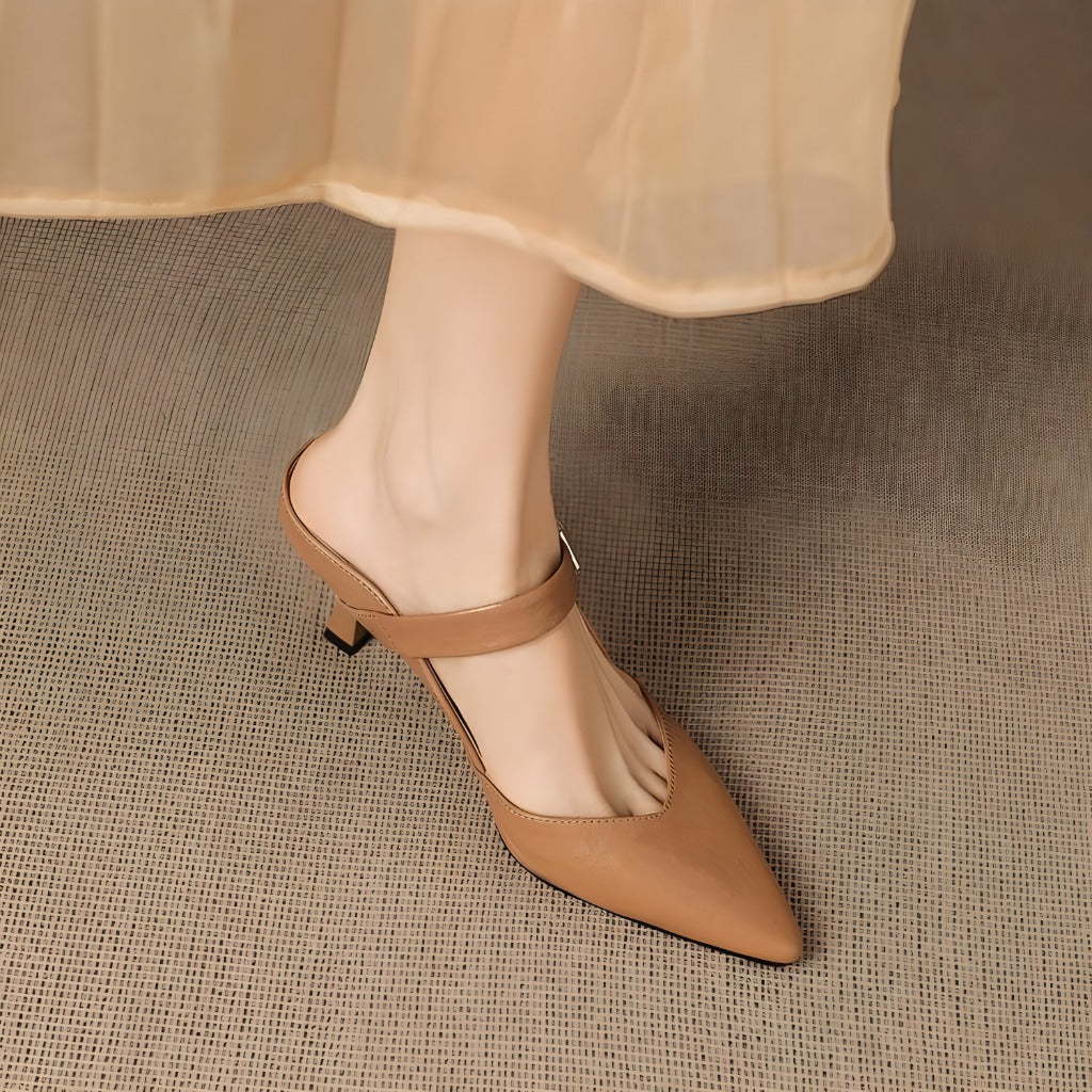 Avani Genuine Leather Mary Jane Mules