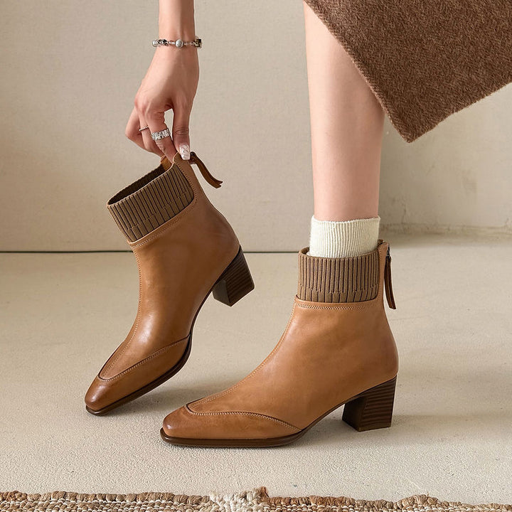 Noelle Genuine Leather Heeled Boots