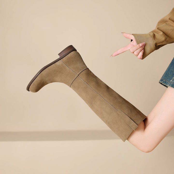 Selma Genuine Suede Knee High Boots