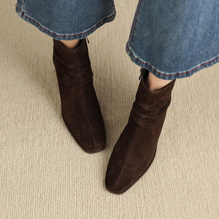 Meren Genuine Suede Ankle Boots