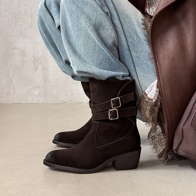 Sienna Genuine Suede Western Boots