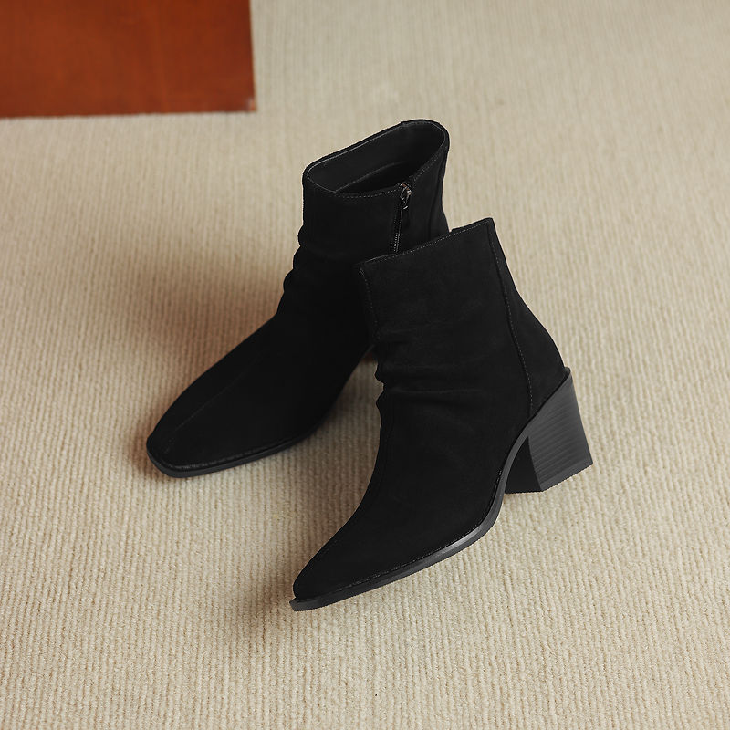 Meren Genuine Suede Ankle Boots