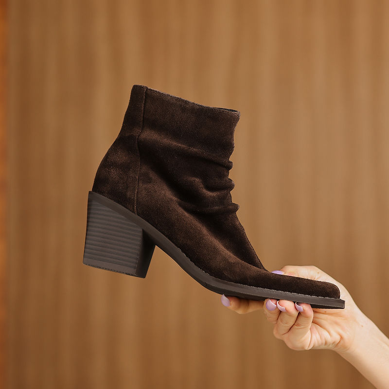 Meren Genuine Suede Ankle Boots