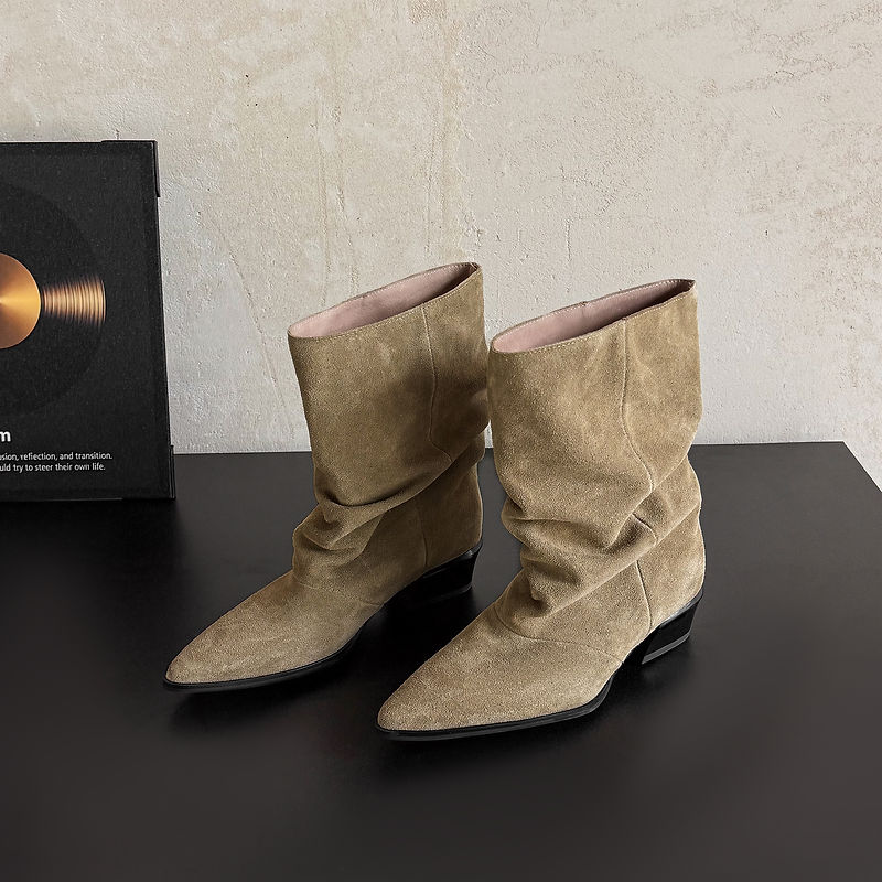 Delia Genuine Leather Mid-Calf Boots