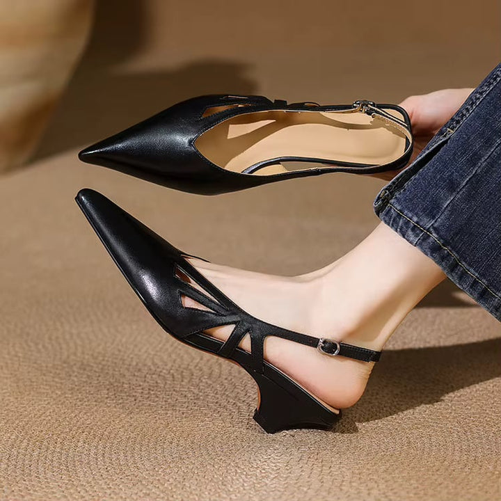 Elena Genuine Leather Slingback Heels — photo 3