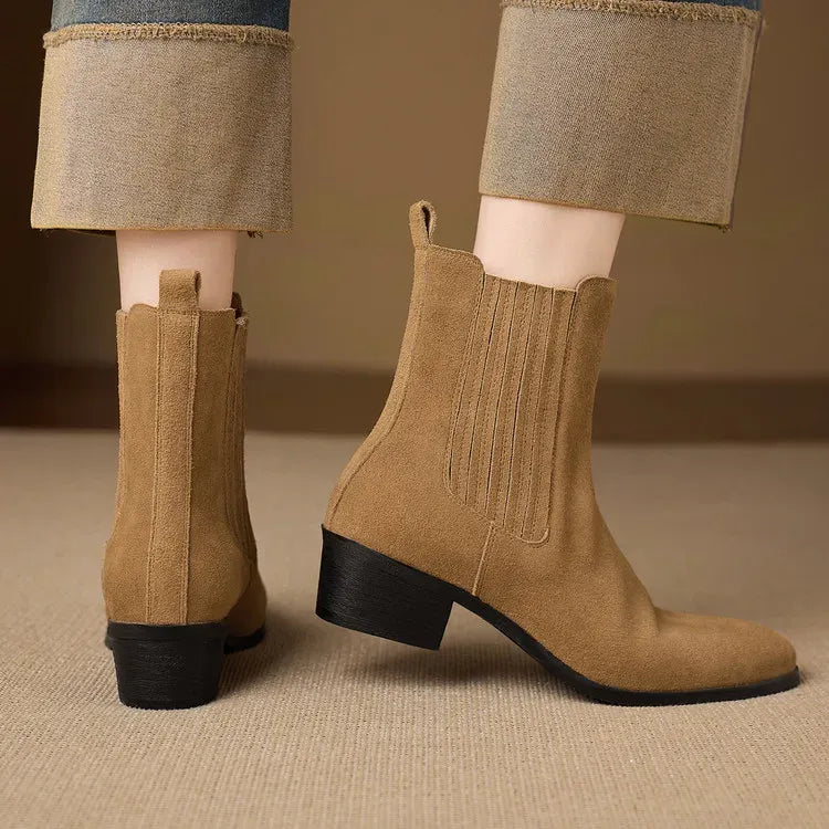 Marina Cow Suede Leather Boots — photo 10