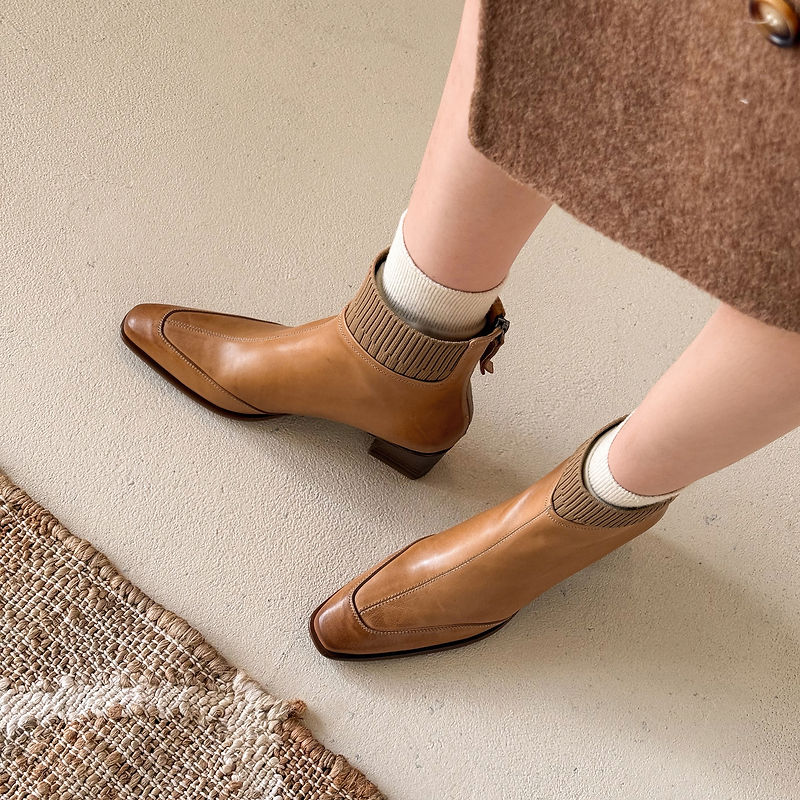 Noelle Genuine Leather Heeled Boots