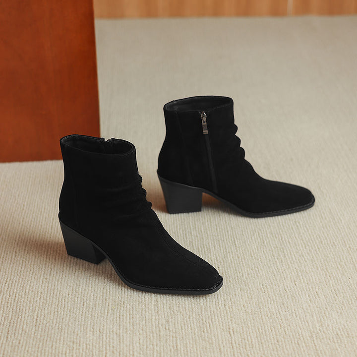 Meren Genuine Suede Ankle Boots