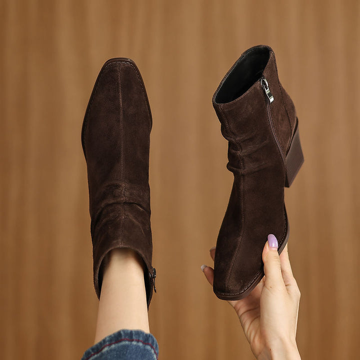Meren Genuine Suede Ankle Boots