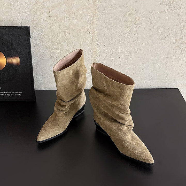 Delia Genuine Leather Mid-Calf Boots