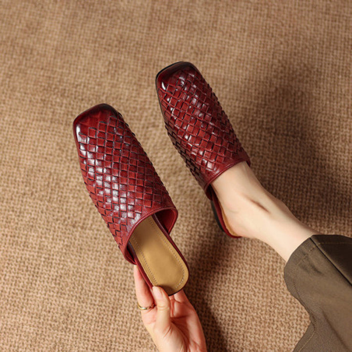 Amani Woven Genuine Leather Slip-On Mule