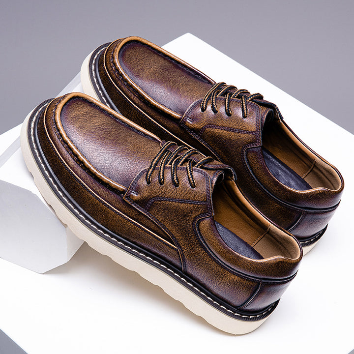 Halston Genuine Leather Lace-Up Shoes