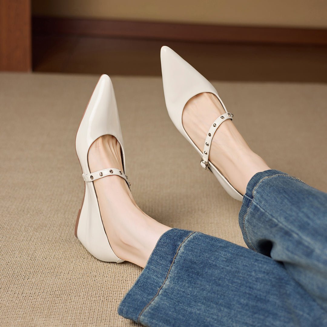 Emery Genuine Leather Mary Jane Flat