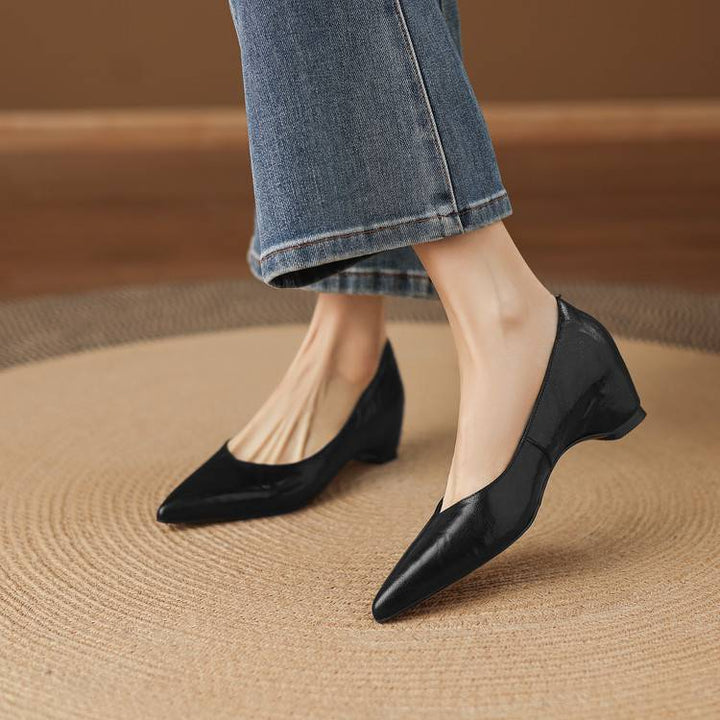 Marlot Genuine Leather Pointed-Toe Heel Pumps