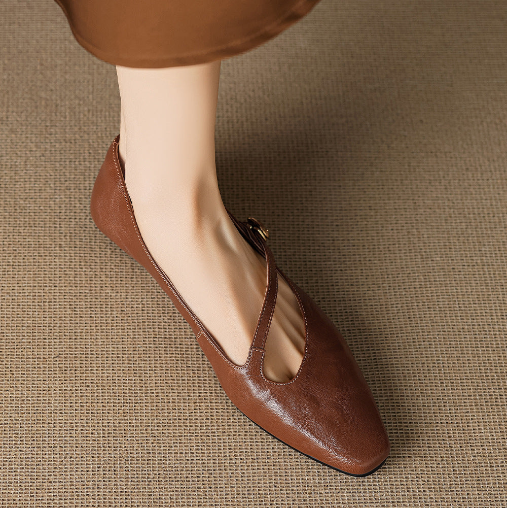Elaria Genuine Leather Mary Jane Pumps