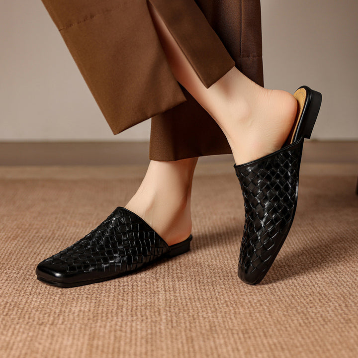 Amani Woven Genuine Leather Slip-On Mule