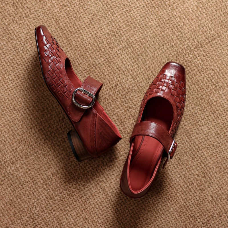Daria Genuine Leather Mary-Jane Pumps