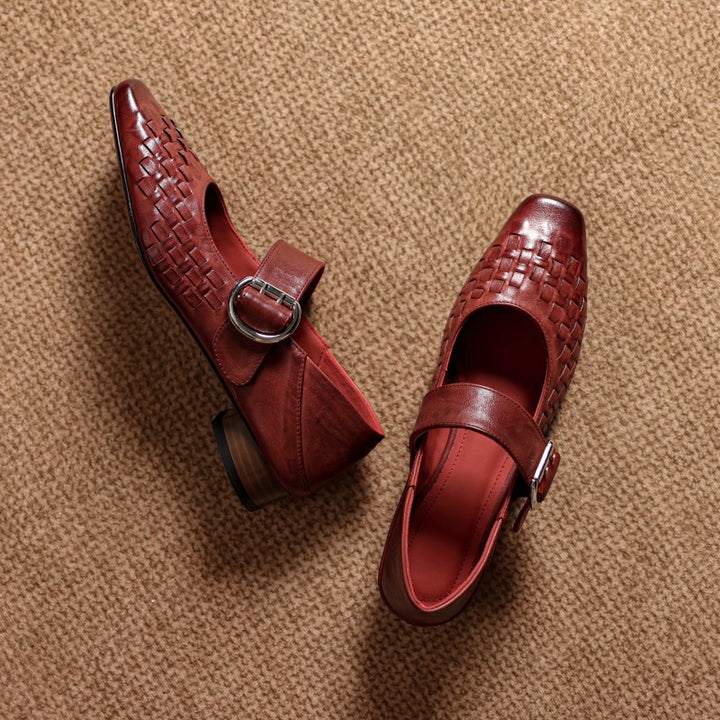 Daria Genuine Leather Mary-Jane Pumps