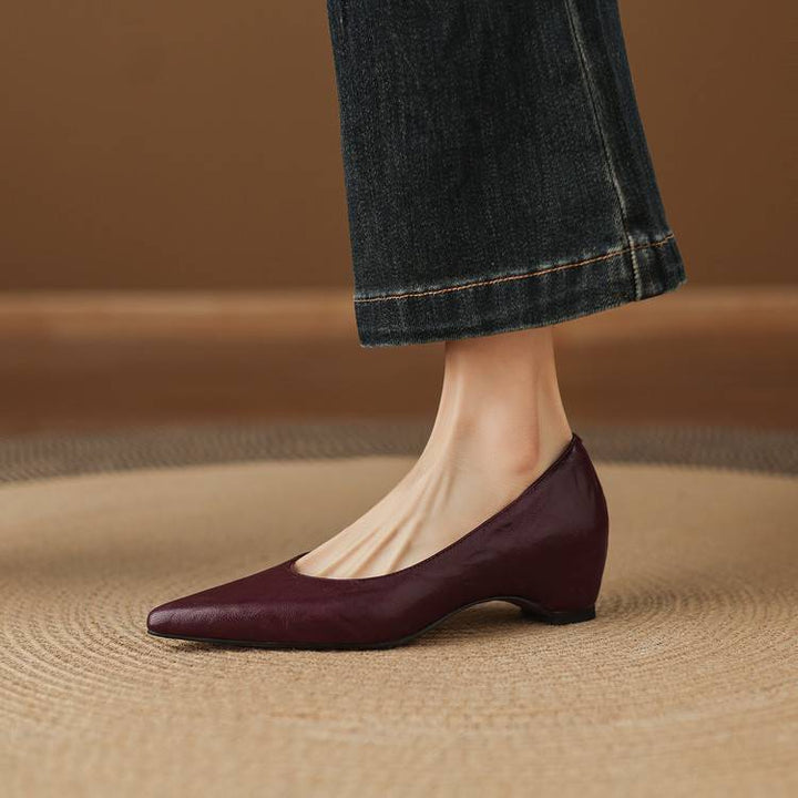 Marlot Genuine Leather Pointed-Toe Heel Pumps