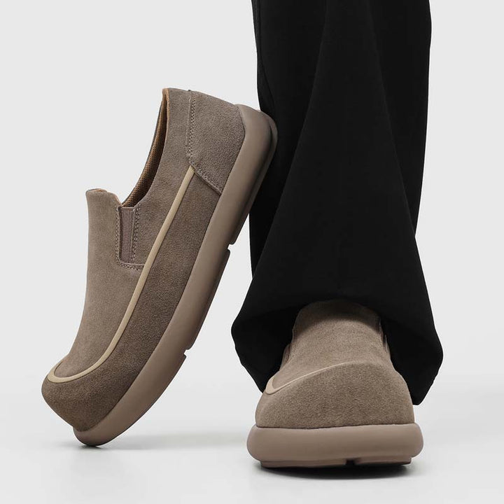 Milo Cowhide Slip-On Suede Shoes