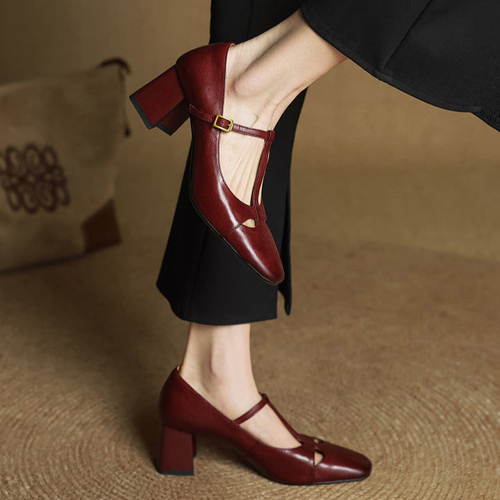 Elora Genuine Leather Heels