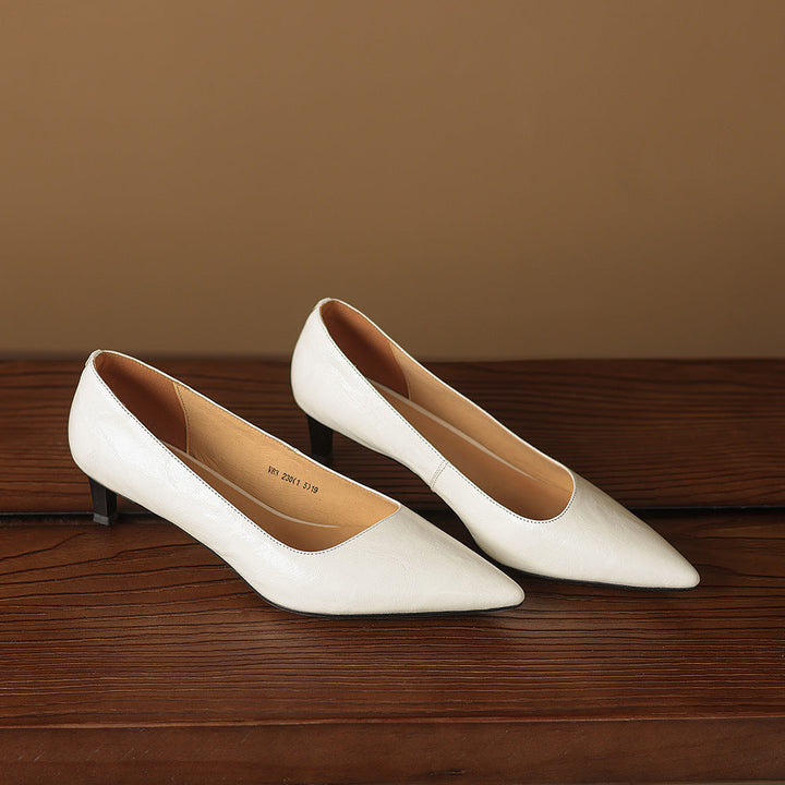 Avia Genuine Leather Pointed-Toe Heels