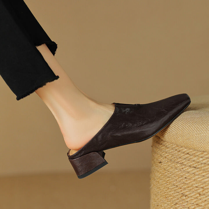 Pela Genuine Leather Mules