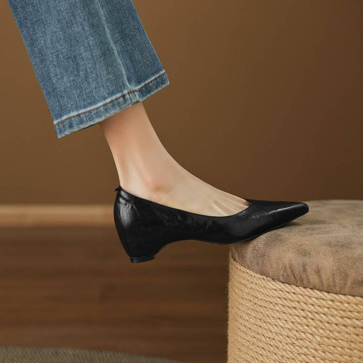Marlot Genuine Leather Pointed-Toe Heel Pumps