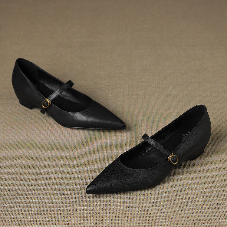 Delia Genuine Leather Heels