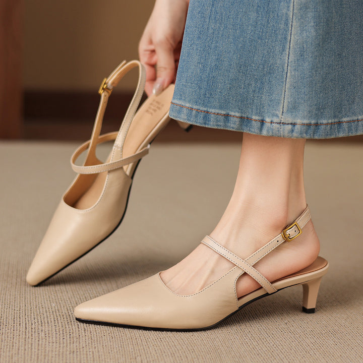 Zyra Genuine Leather Mary-Jane Slingback Heels
