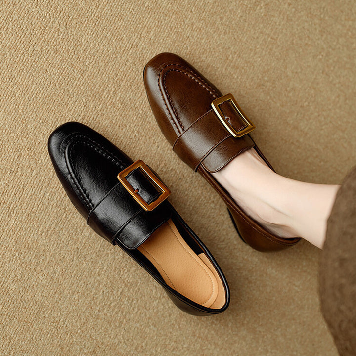 Rizon Genuine Leather Belt Buckle Shoes