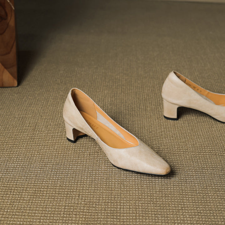 Vena Genuine Leather Heel Pumps