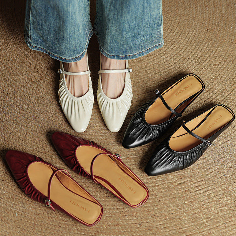 Zella Genuine Leather Mules