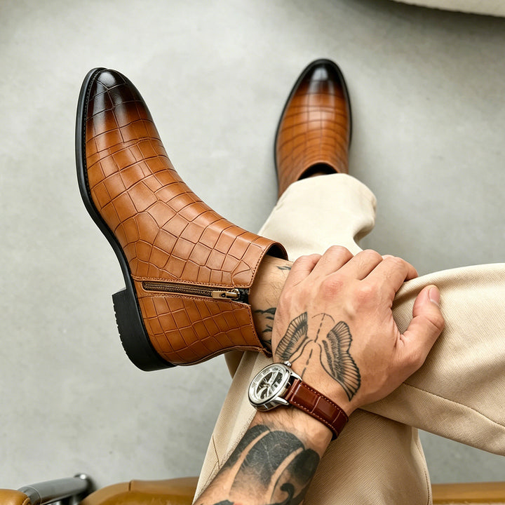 Elver Genuine Leather Chelsea Boots
