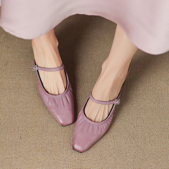 Zeva Genuine Leather Mary Jane Mules