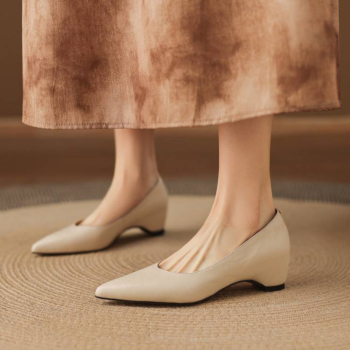 Marlot Genuine Leather Pointed-Toe Heel Pumps