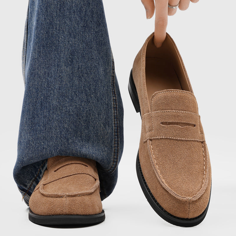 Milan Cowhide Suede Penny Loafers