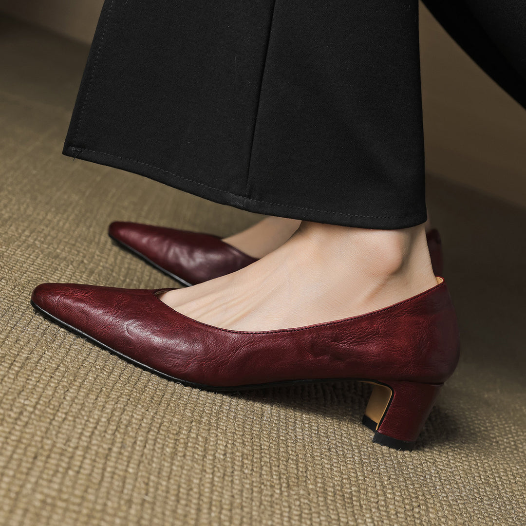 Vena Genuine Leather Heel Pumps