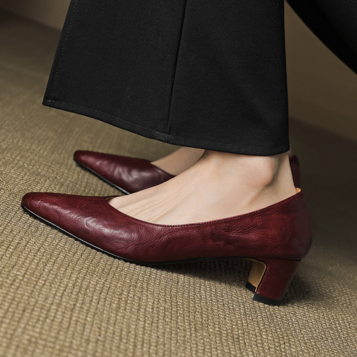 Vena Genuine Leather Heel Pumps