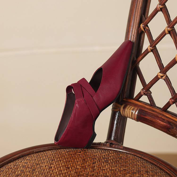 Maren Genuine Leather Square-Toe Mules