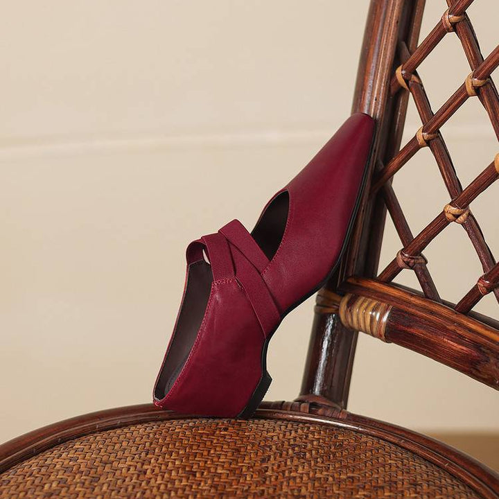 Maren Genuine Leather Square-Toe Mules