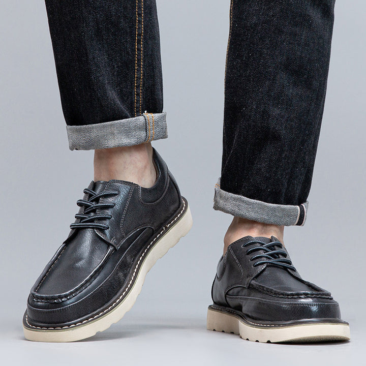 Halston Genuine Leather Lace-Up Shoes