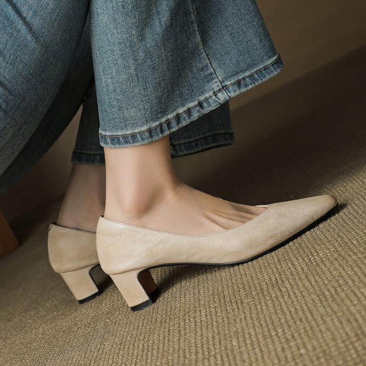 Vena Genuine Leather Heel Pumps