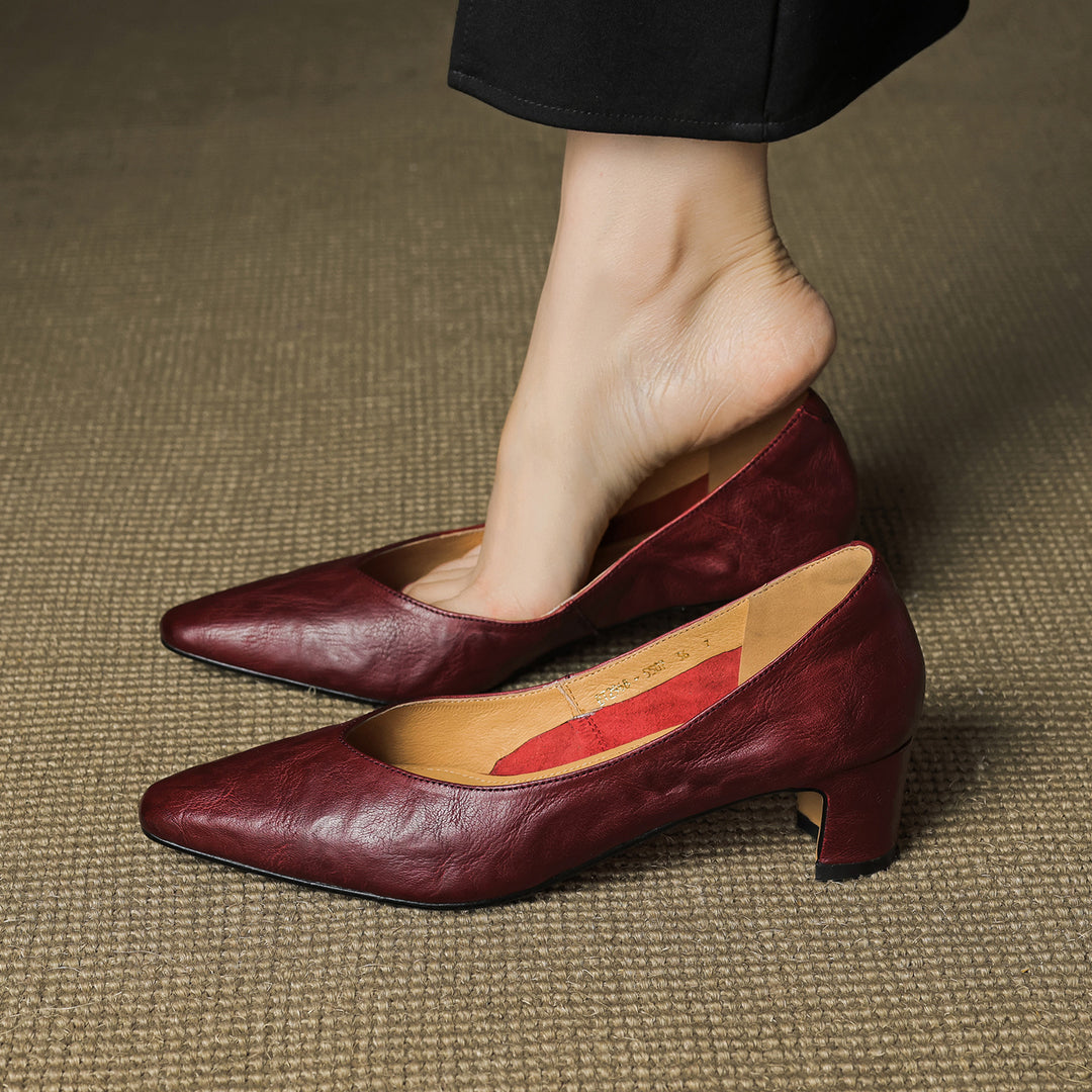 Vena Genuine Leather Heel Pumps