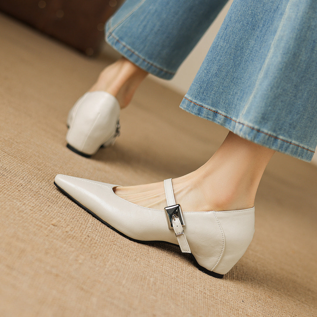 Odet Genuine Leather Mary Jane Flats