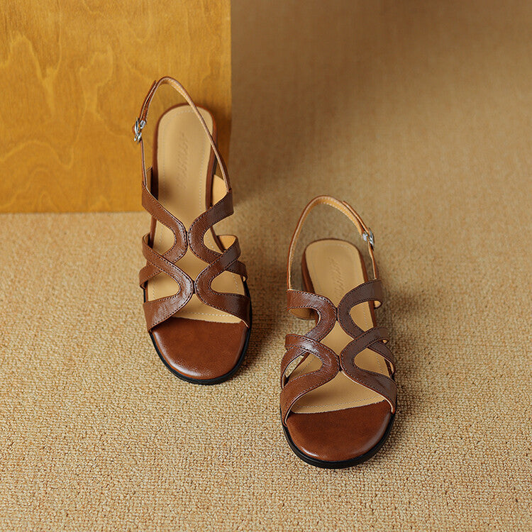 Bellina Genuine Leather Gladiator Slingback Sandals
