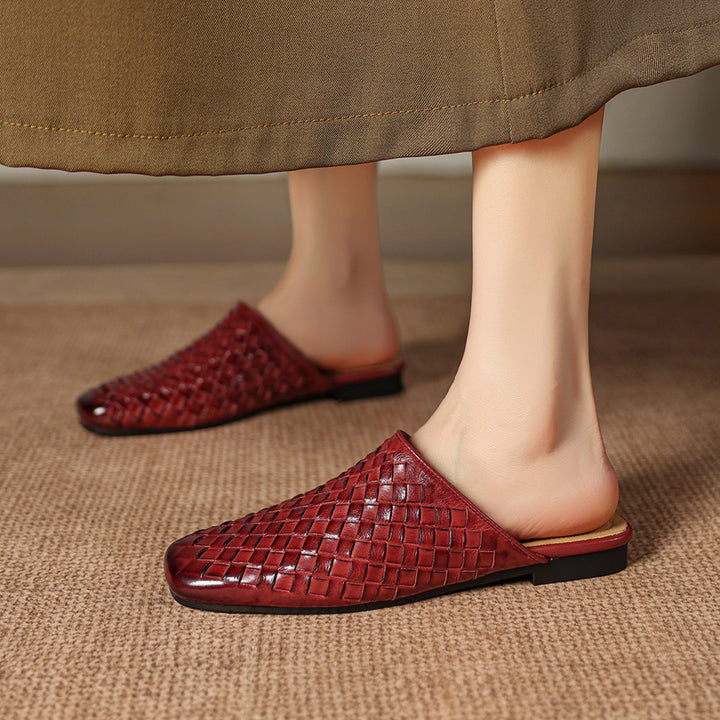 Amani Woven Genuine Leather Slip-On Mule