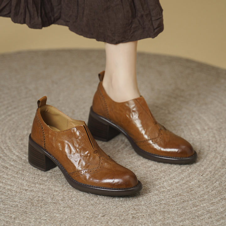 Everett Genuine Leather Wingtip Platform Shoes