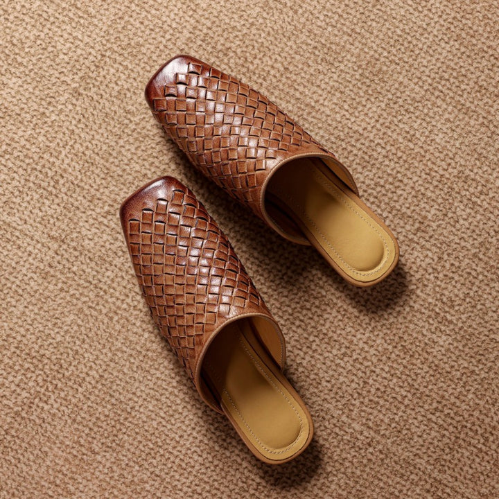 Amani Woven Genuine Leather Slip-On Mule