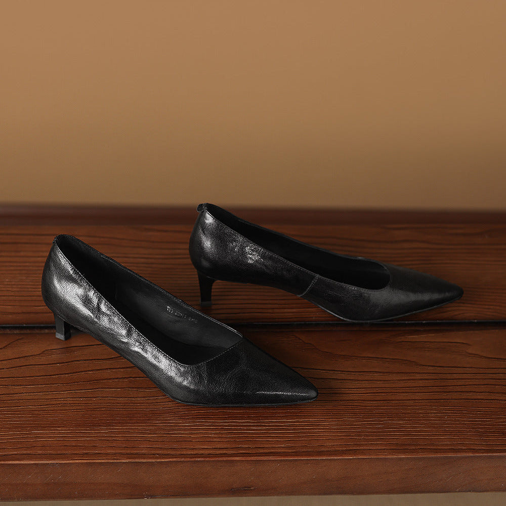 Avia Genuine Leather Pointed-Toe Heels